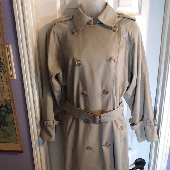 Vintage Burberry Trench Coat Double Breasted Sz L